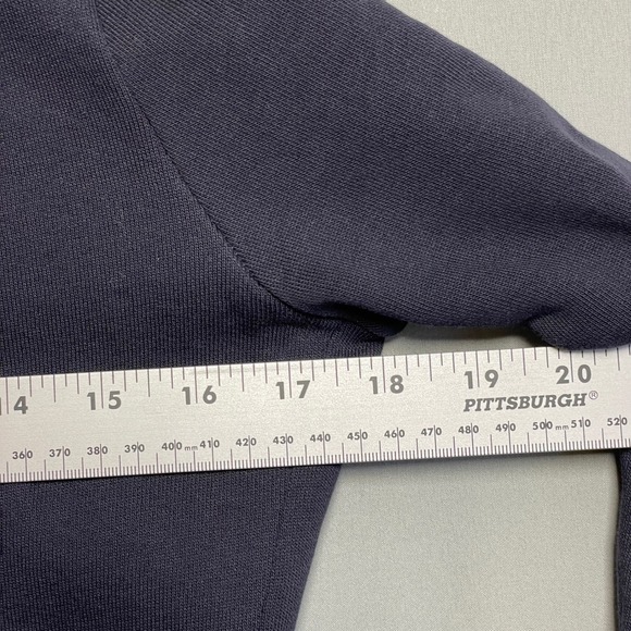 Saint + Sofia Navy Moto Jacket Organic Cotton Stripe Detail Women's Size 4 - Picture 6 of 7